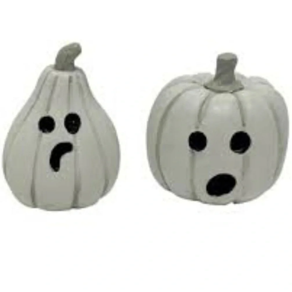Ashland Halloween Ghostly White Mini Pumpkins lot of 2